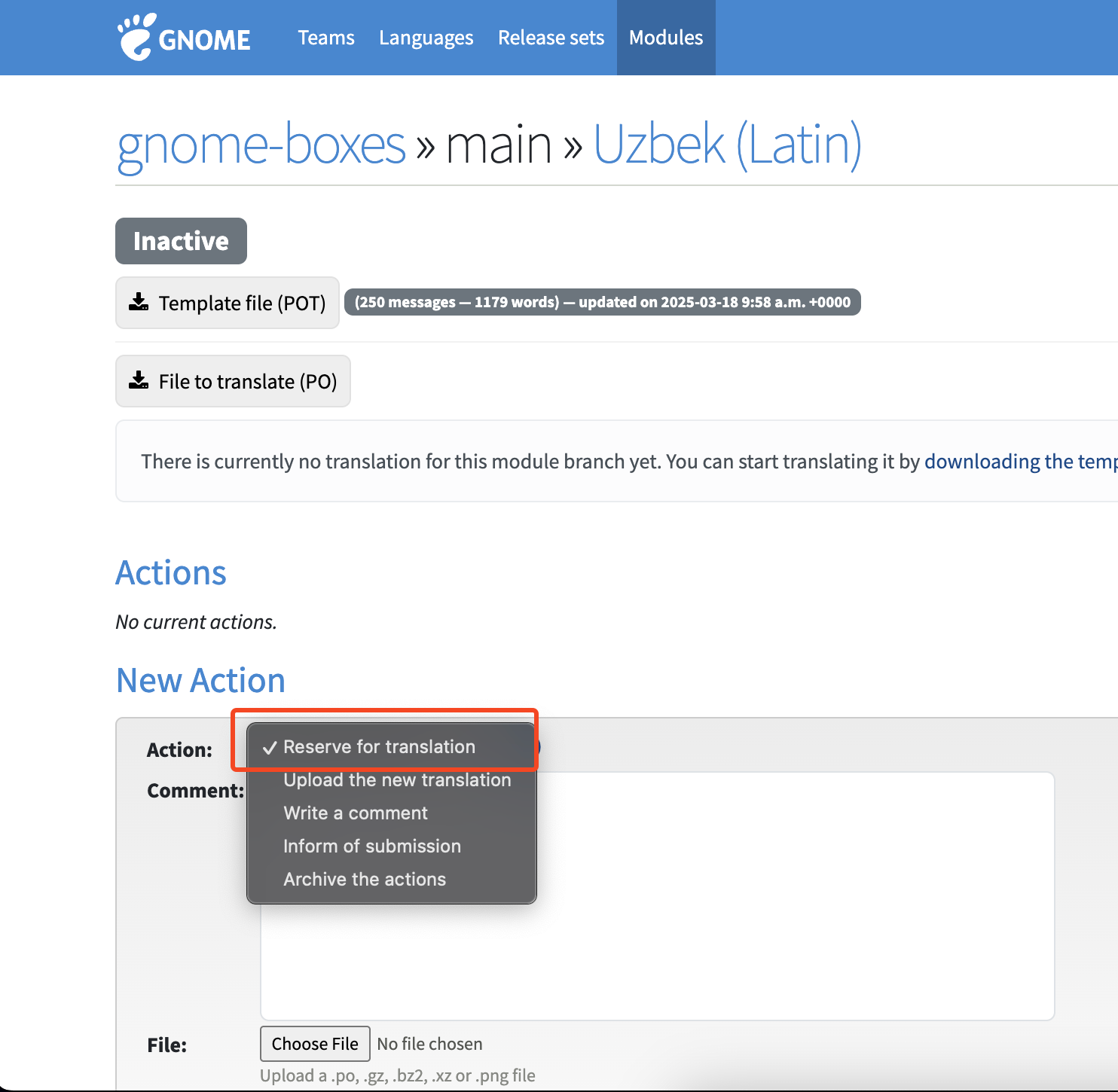 Tarjima rezervlash qadami